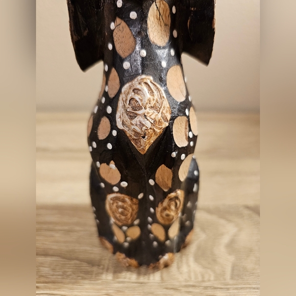 Wood Carved Dog, Carved by Hand in Bali -  8 inches EUC - Picture 6 of 7